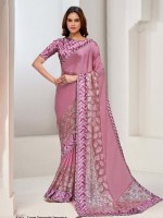 Rose Pink Crepe Georgette Saree